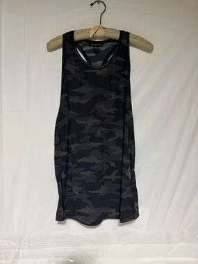 Athleta Black & Charcoal Camo Racerback Tank